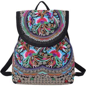 Vintage Embroidered Women Backpacks BohoBackpack Purse Ethnic Travel ShoulderBag